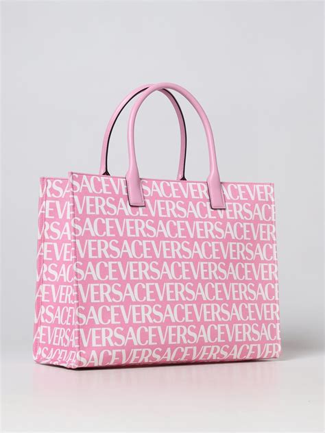 versace tote pink|Versace denim tote bag.